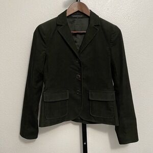 Theory Womens Green Corduroy Blazer 4 Old Money Heritage Academia Capsule Cotton